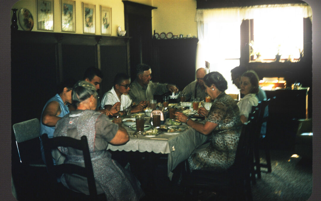 1957 Wayne Irene and us at dinner