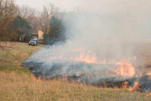 Prairie burn and smoke