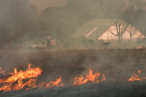 Prairie burn and smoke