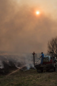 Prairie burn and smoke