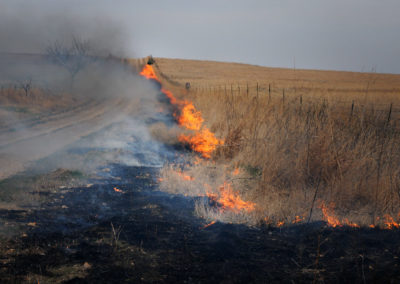 Prairie burn and smoke