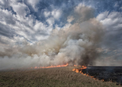 Prairie burn and smoke