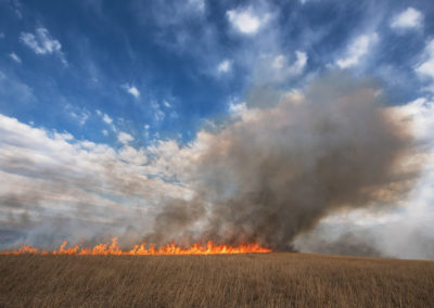 Prairie burn and smoke