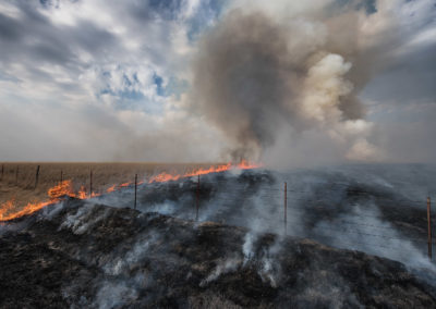 Prairie burn and smoke