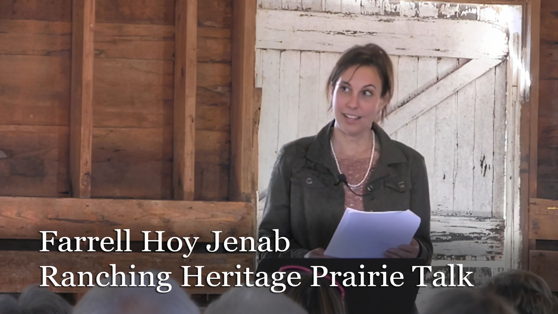 Farrell Hoy Jenab presenting a prairie talk at Pioneer Bluffs